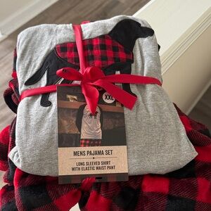 Black and Red Plaid Men’s Pajama Set